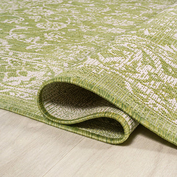 Tela Bohemian Textured Weave Floral Indoor/outdoor Area Rug